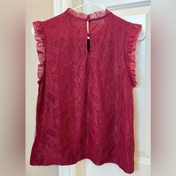 Express sleeveless lace ruffle top - Picture 3 of 4